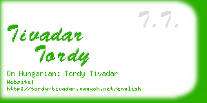 tivadar tordy business card